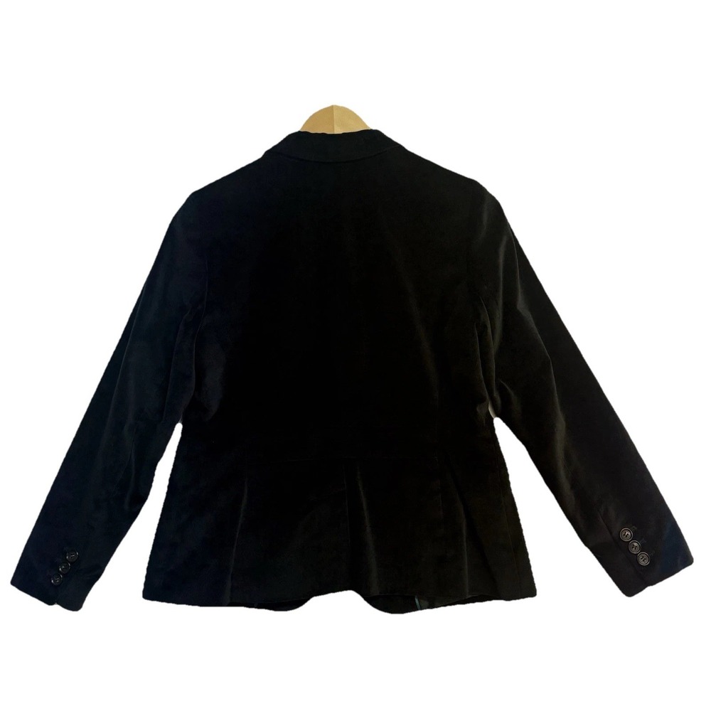 Talbots Petites 6P Black Velvet Blazer Jacket Women's Petite Classic One Button - Picture 2 of 11